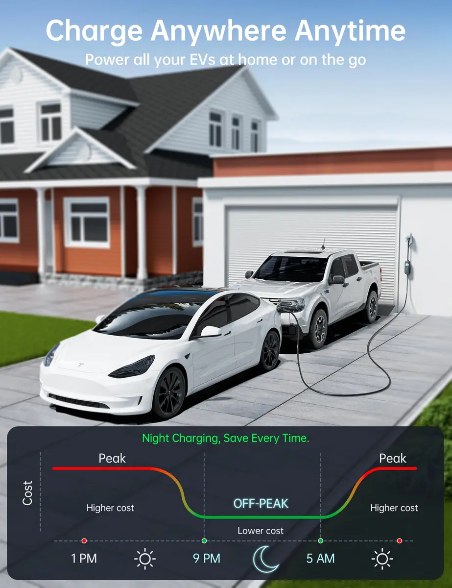 Raylix 32A Level 2 EV Charger for Tesla | Fast NEMA 14-50 Plug, 7.68KW, Portable - view 3