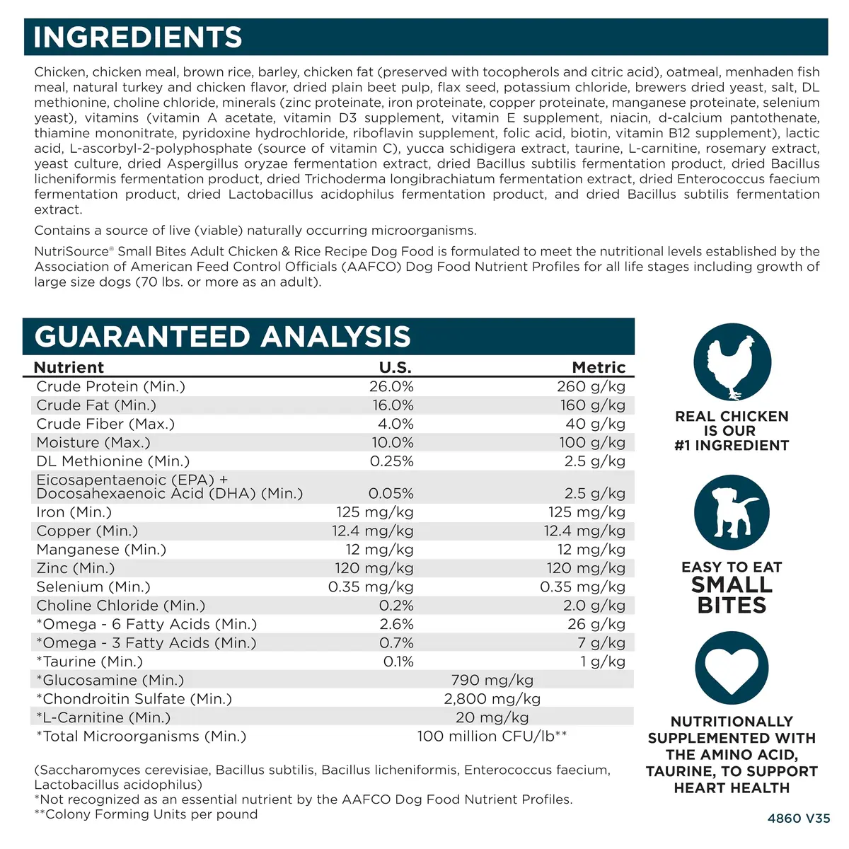 NutriSource Adult Chicken & Rice Small Bites Dog Food 4lb | Supports Gut & Coat Health - view 7