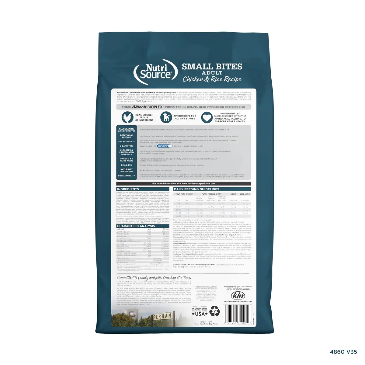 NutriSource Adult Chicken & Rice Small Bites Dog Food 4lb | Supports Gut & Coat Health - view 2
