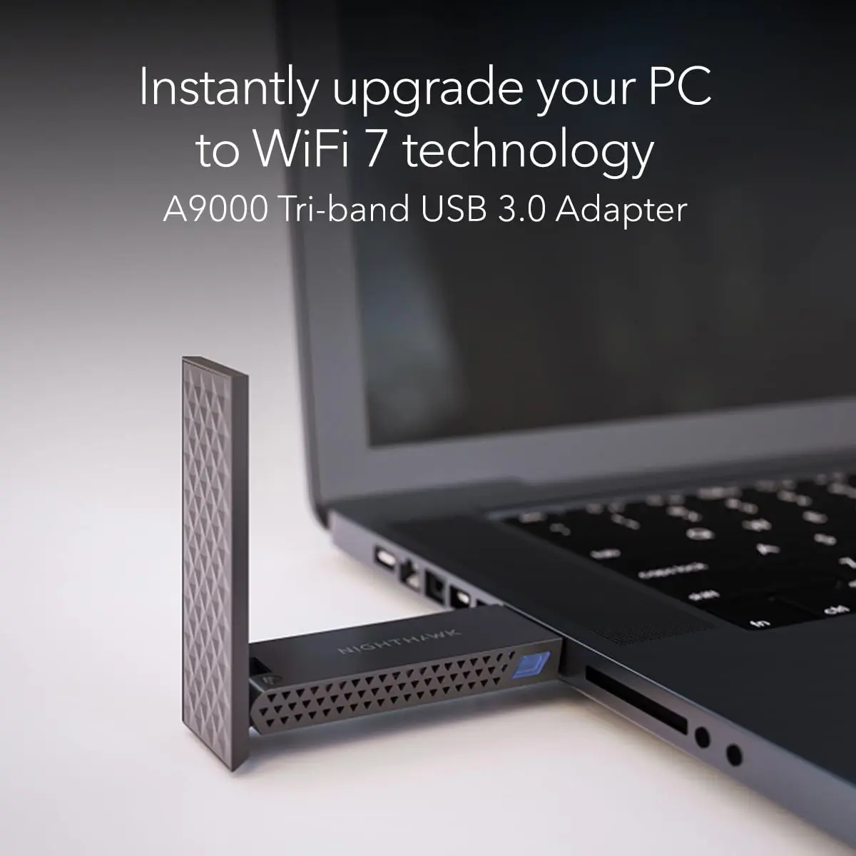 NETGEAR Nighthawk WiFi 7 USB 3.0 Adapter (A9000) – BE6500 Tri-Band Wireless Gigabit Speed (Up to 6.5 Gbps) – 6 GHz Band – Works with Any Router or Mesh System – for Windows 11 PC | WiFi 7 Adapter with Tri-Band Speed - view 2