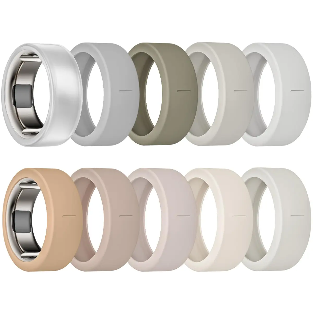 sylacor 10 Pack Ring Covers for Oura Ring Gen 4/3 & RingConn (S/M Sizes) | Elastic Silicone Protector - main product image