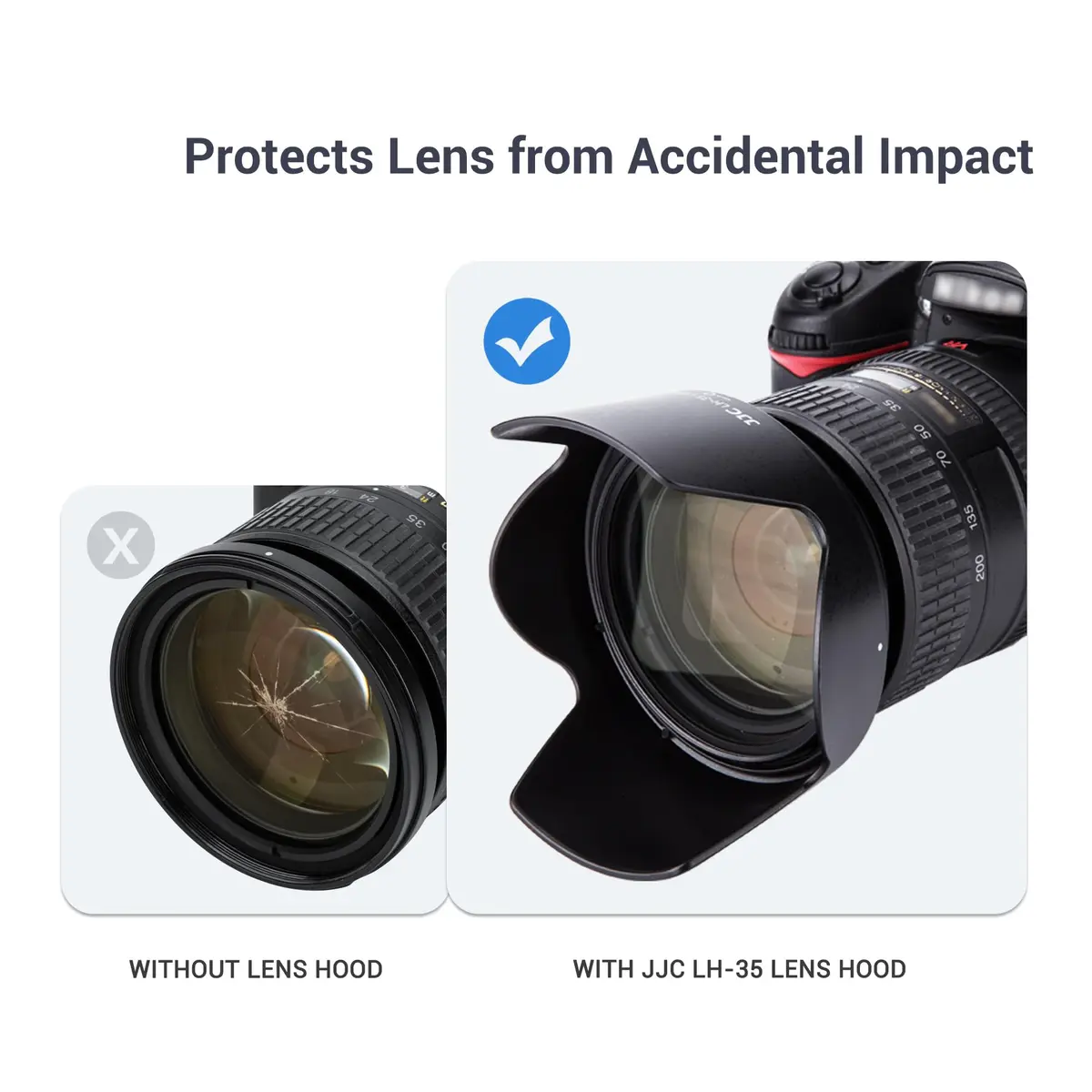 JJC HB-35 Lens Hood Reversible Lens Shade Cover for Nikon NIKKOR AF-S DX 18-200mm f/3.5-5.6G ED VR II | Protects & Reduces Stray Light - view 4