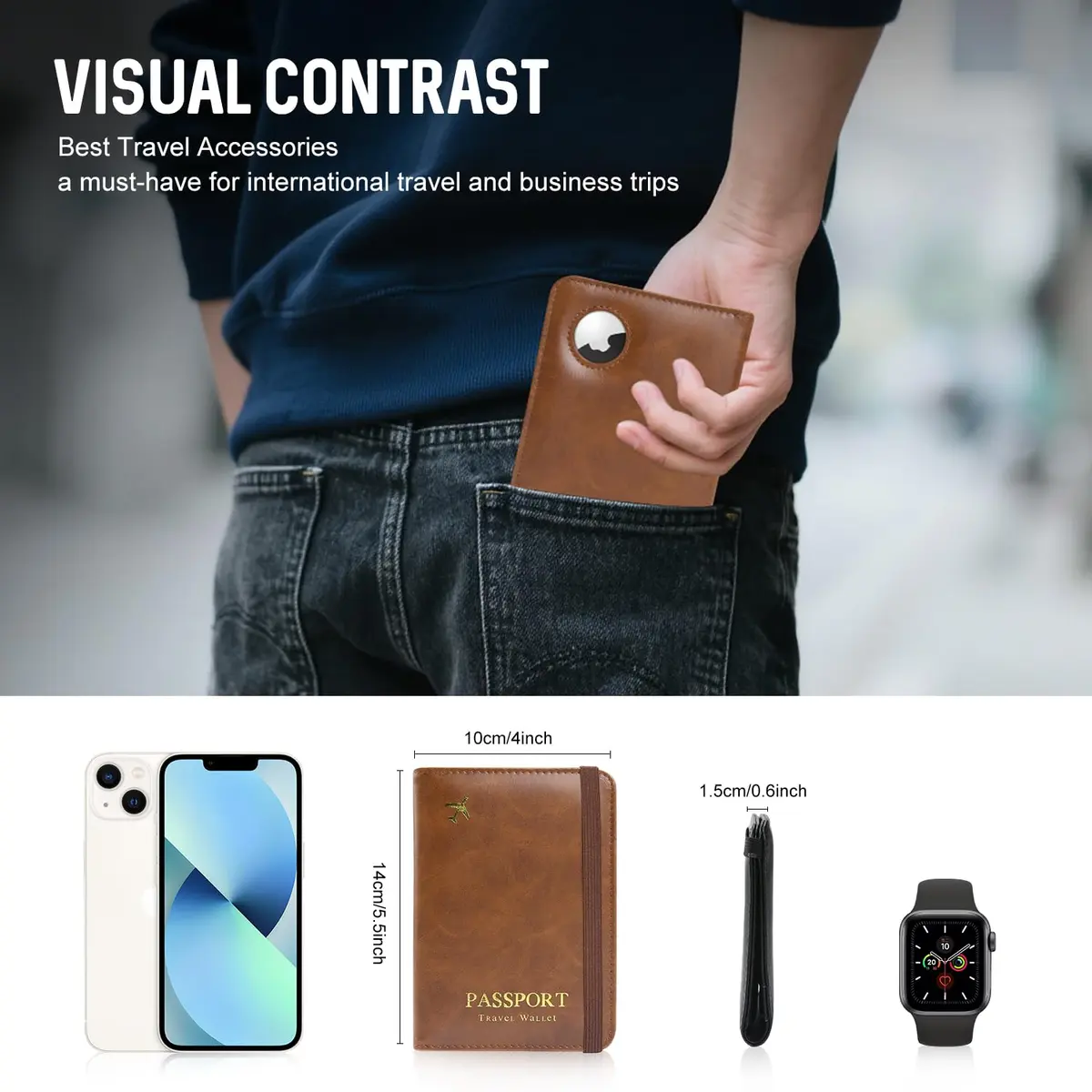 ILIYAH Passport Cover Travel Wallet RFID Blocking Waterproof Brown | Unisex Travel Accessory - view 7