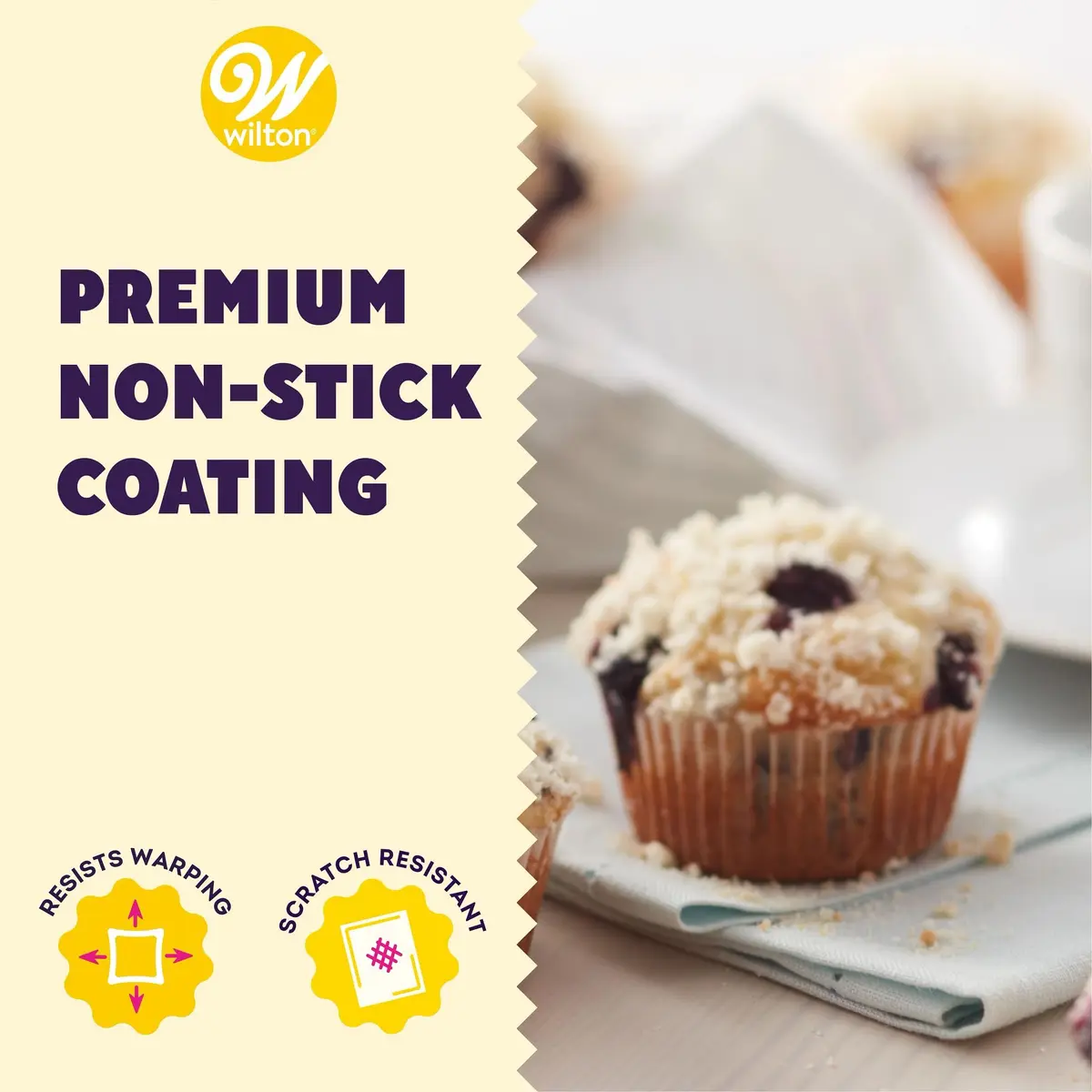 Wilton Muffin Pan 12-Cup Non-Stick Baking Pan for Muffins & Cupcakes | Even Heat & PFAS-Free (70-120c) - view 4