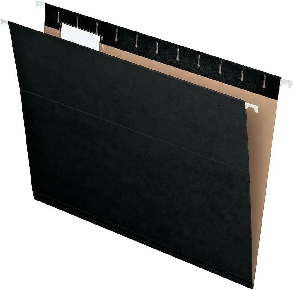 Pendaflex Recycled Hanging Folders Letter Size | Black 1/5 Cut, Pack of 10 - view 2