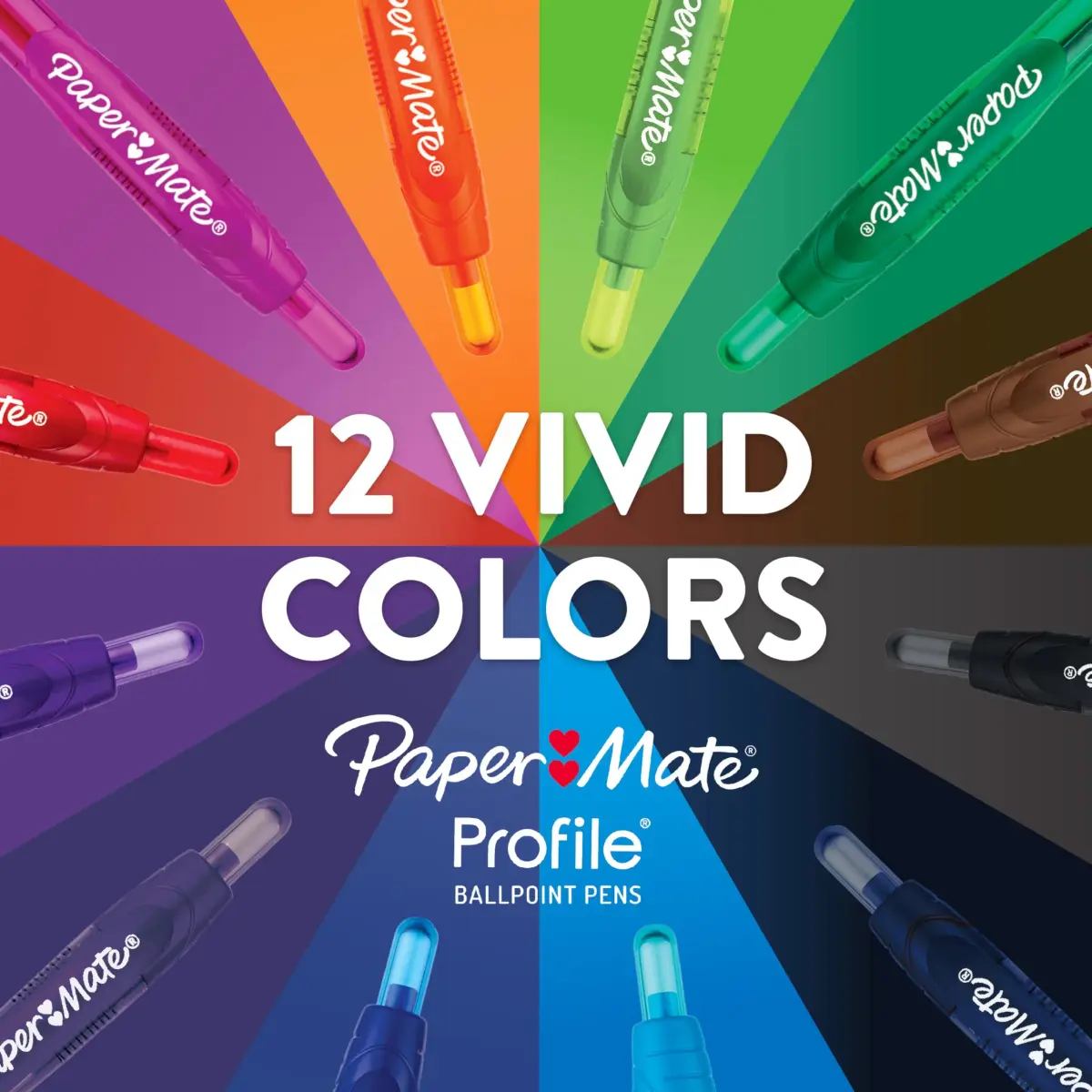Paper Mate Profile Retractable Ballpoint Pens, Bold (1.4mm) Point, Purple Ink, 12 Count Pack - view 6