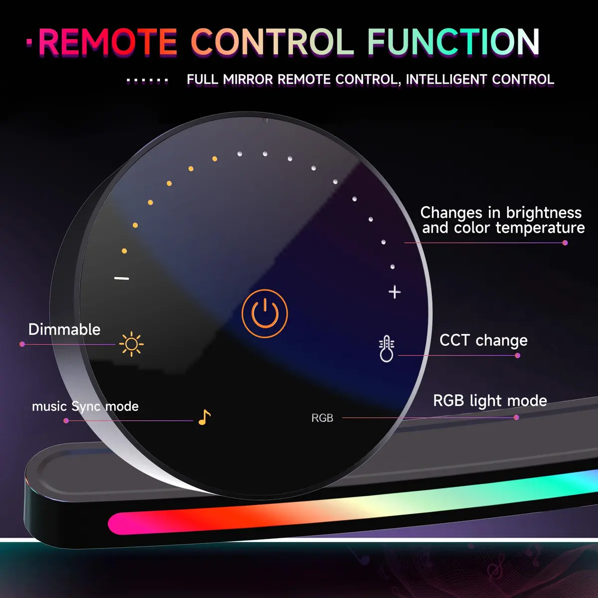 ONWAY Curved Monitor Light Bar with RGB Backlight, Wireless Remote Control, 17.91 inch (45.5 cm) | Eye-Care Lamp for Gaming & Office - view 6