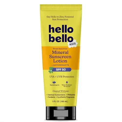 Hello Bello Kids Mineral Sunscreen Lotion SPF 50 | 148ml (5oz) | Gentle, Chemical Sunscreen-Free Protection - main product image