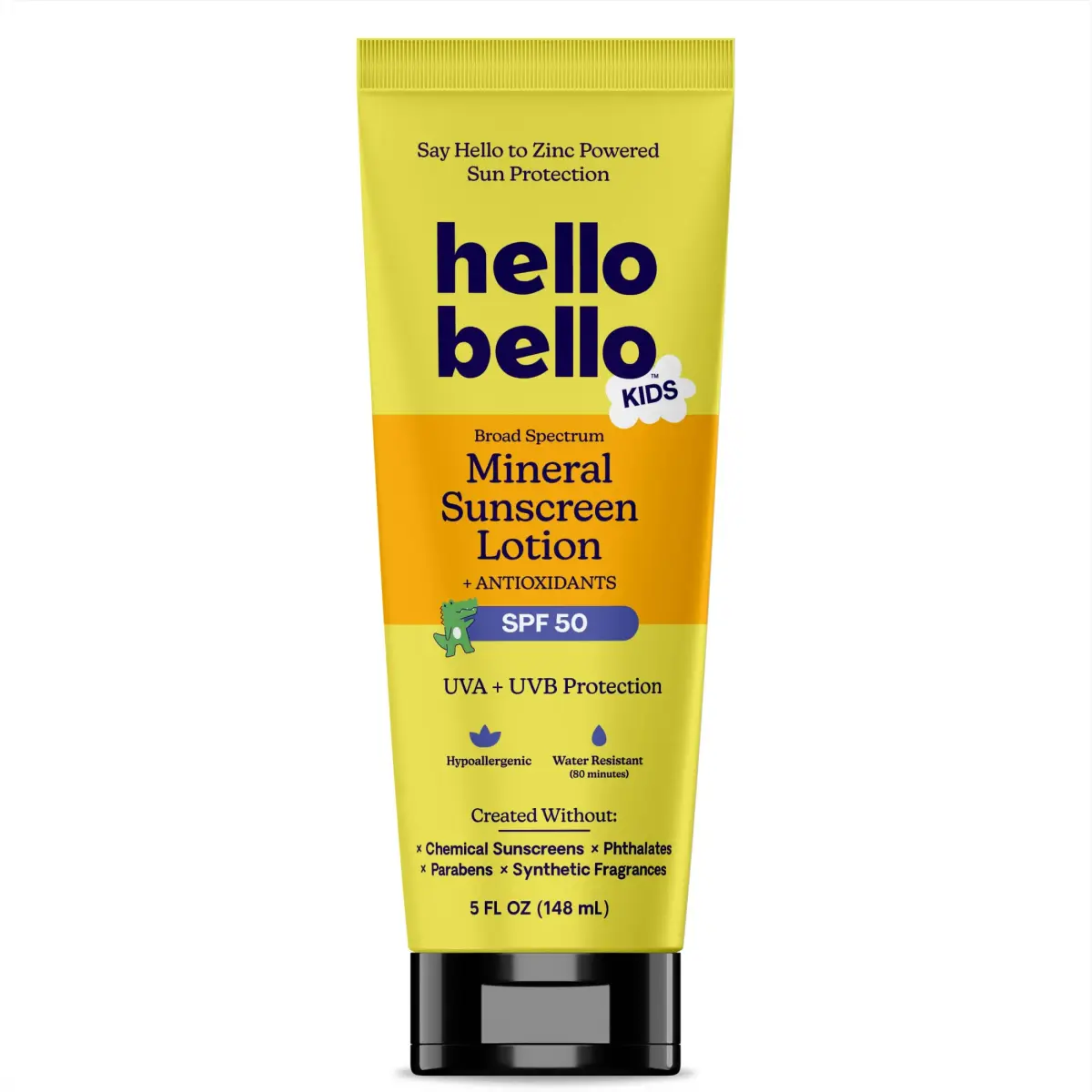 Hello Bello Kids Mineral Sunscreen Lotion SPF 50 | 148ml (5oz) | Gentle, Chemical Sunscreen-Free Protection - main product image