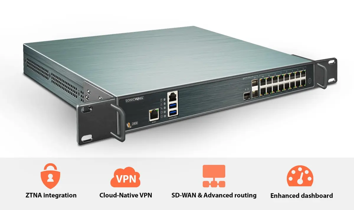 SonicWall NSA 2800 8 Gbps Firewall High Availability Unit NGFW | Enterprise Threat Prevention - view 2
