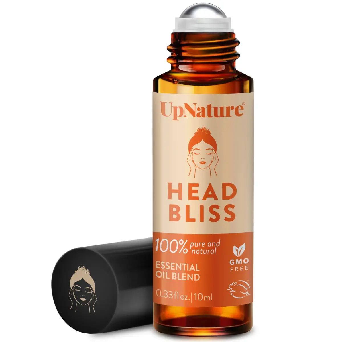 UpNature Head Bliss Essential Oil Roll On Stick 10ml (0.33 Fl Oz) | Soothing Cooling Comfort for Tension Headaches - main product image