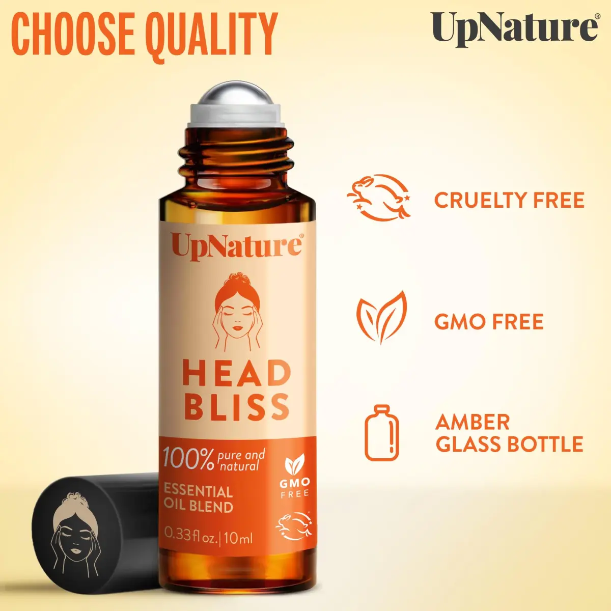 UpNature Head Bliss Essential Oil Roll On Stick 10ml (0.33 Fl Oz) | Soothing Cooling Comfort for Tension Headaches - view 6
