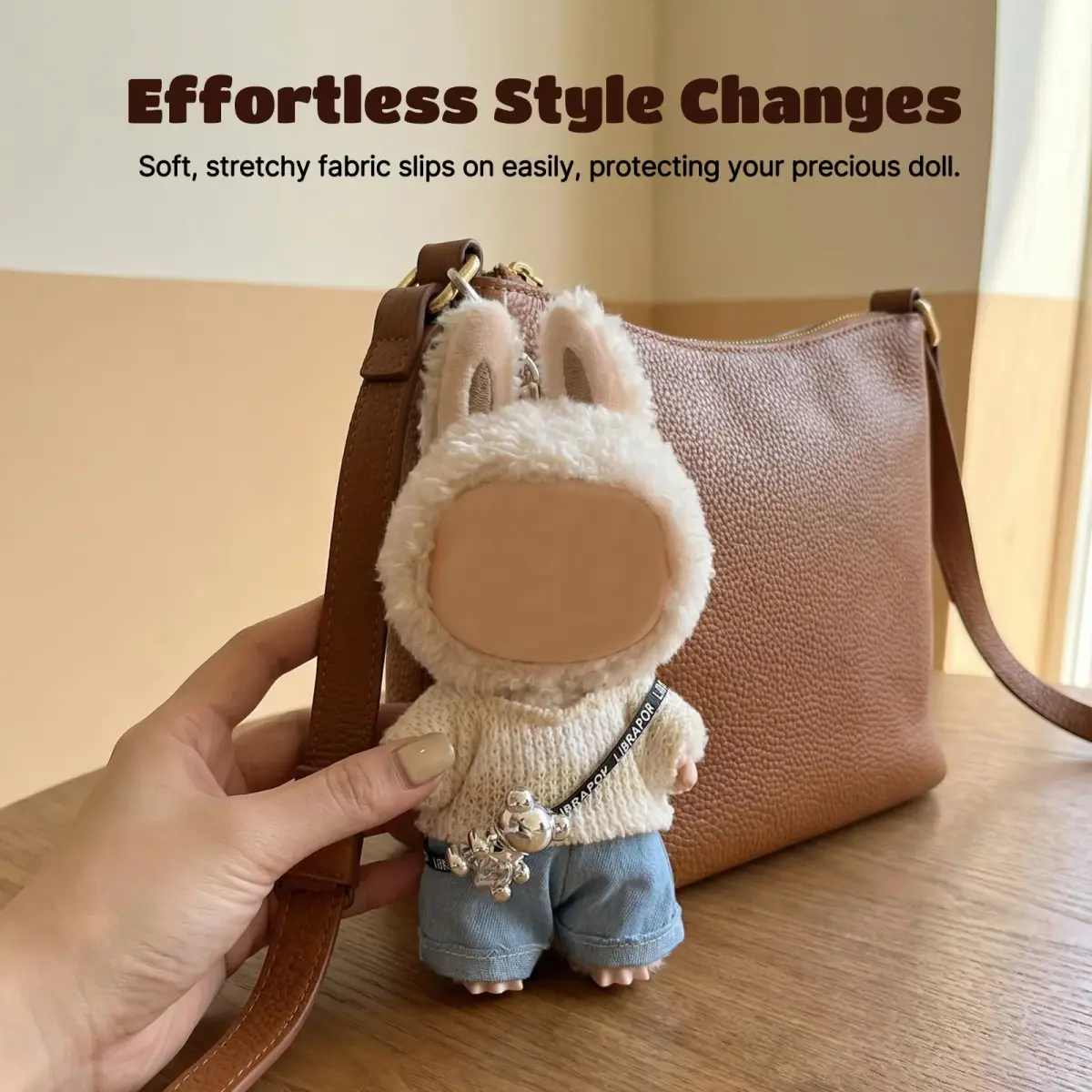 Eyancotoi 17cm Doll Clothes Set (Sweater, Jeans, Pants) | Style 4, 3-Piece Outfit for 17cm Dolls - view 5