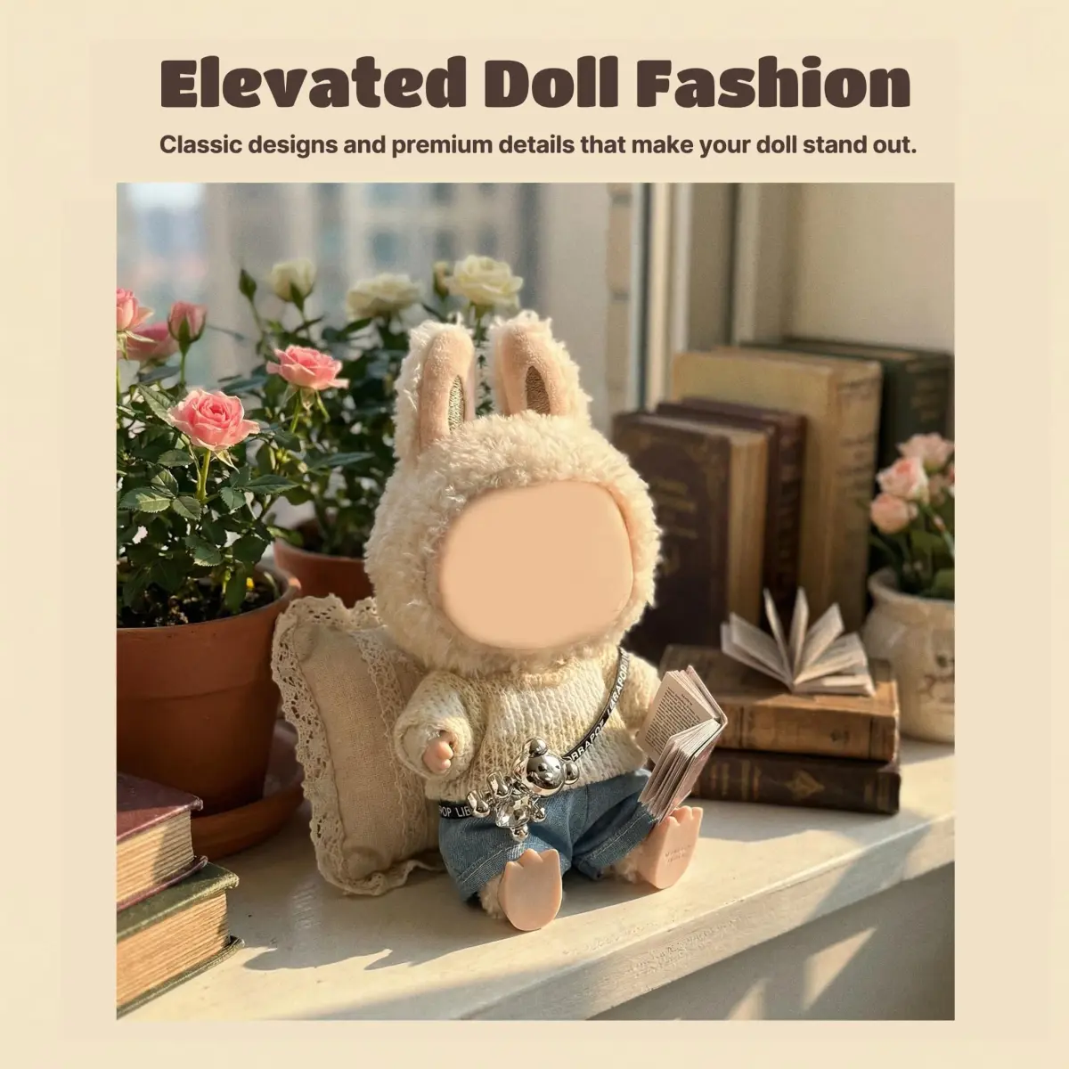 Eyancotoi 17cm Doll Clothes Set (Sweater, Jeans, Pants) | Style 4, 3-Piece Outfit for 17cm Dolls - view 7