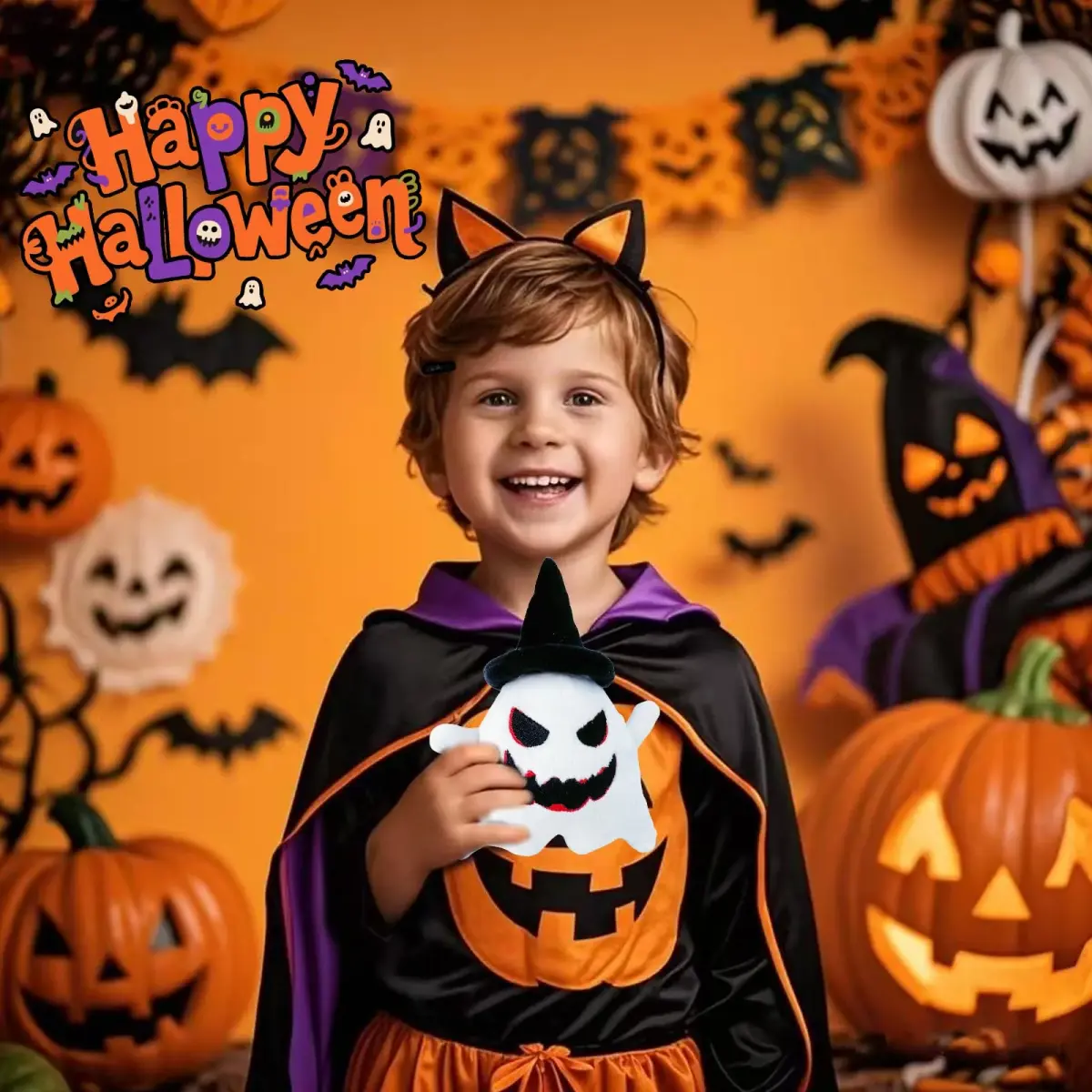 Rdogeia 18PCS Halloween Ghost Plush Toy Set | Bulk Goodie Bag Fillers for Kids - view 5