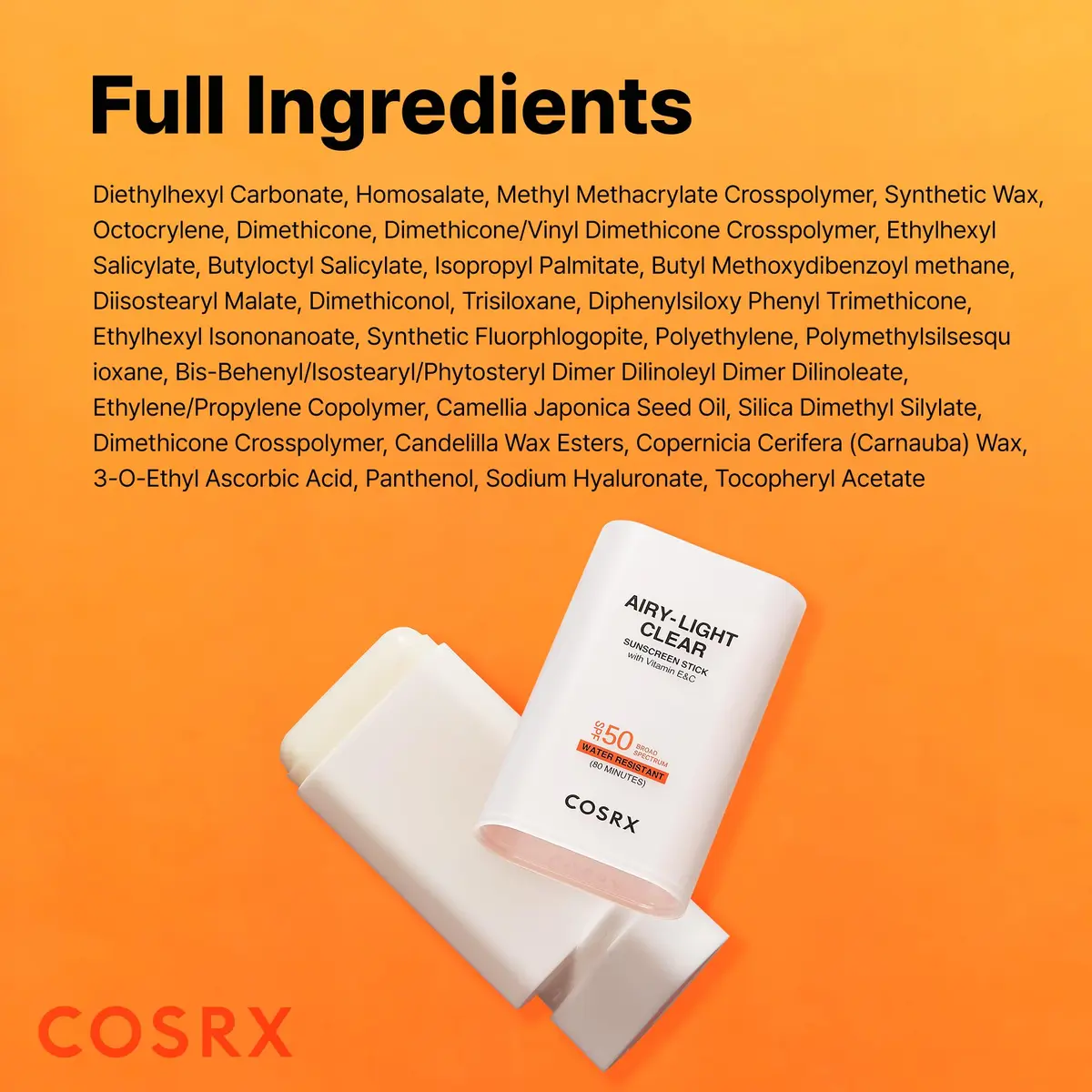 COSRX Airy-Light Clear Sunscreen Stick SPF 50 0.67 oz | Broad Spectrum UV Protection, Matte Finish, No White Cast - view 8
