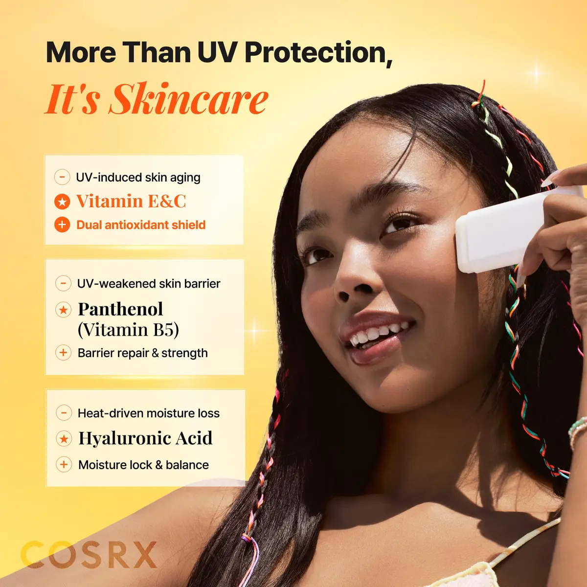COSRX Airy-Light Clear Sunscreen Stick SPF 50 0.67 oz | Broad Spectrum UV Protection, Matte Finish, No White Cast - view 3