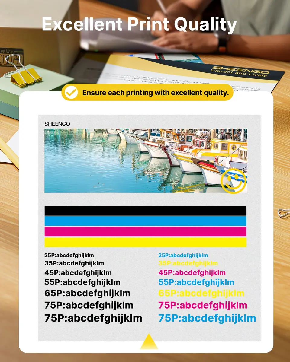 SHEENGO 62XL Ink Cartridges Black and Color | High Yield for HP Envy & OfficeJet Series - view 5