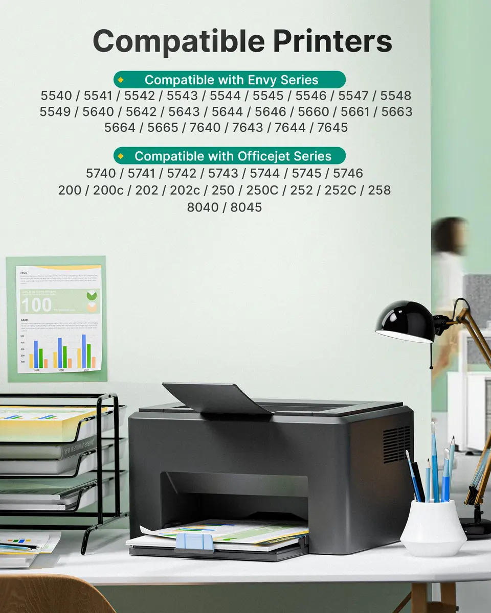 SHEENGO 62XL Ink Cartridges Black and Color | High Yield for HP Envy & OfficeJet Series - view 2