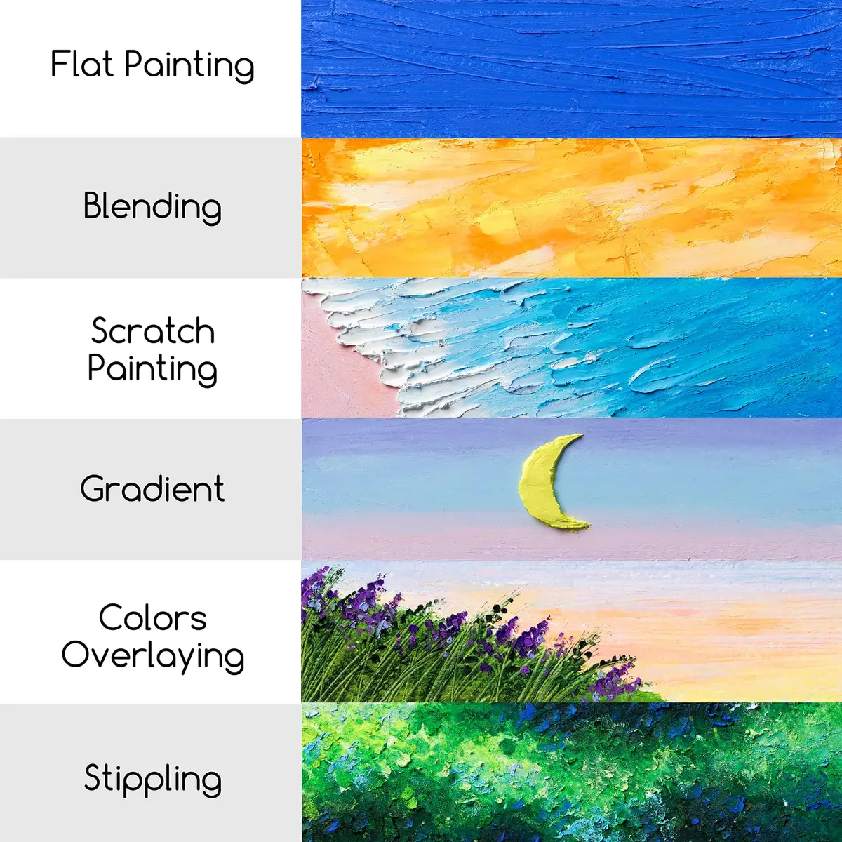 MEEDEN Soft White Oil Pastels 6 Pcs (6 Count) | Versatile Base Color for Artists & Beginners - view 5