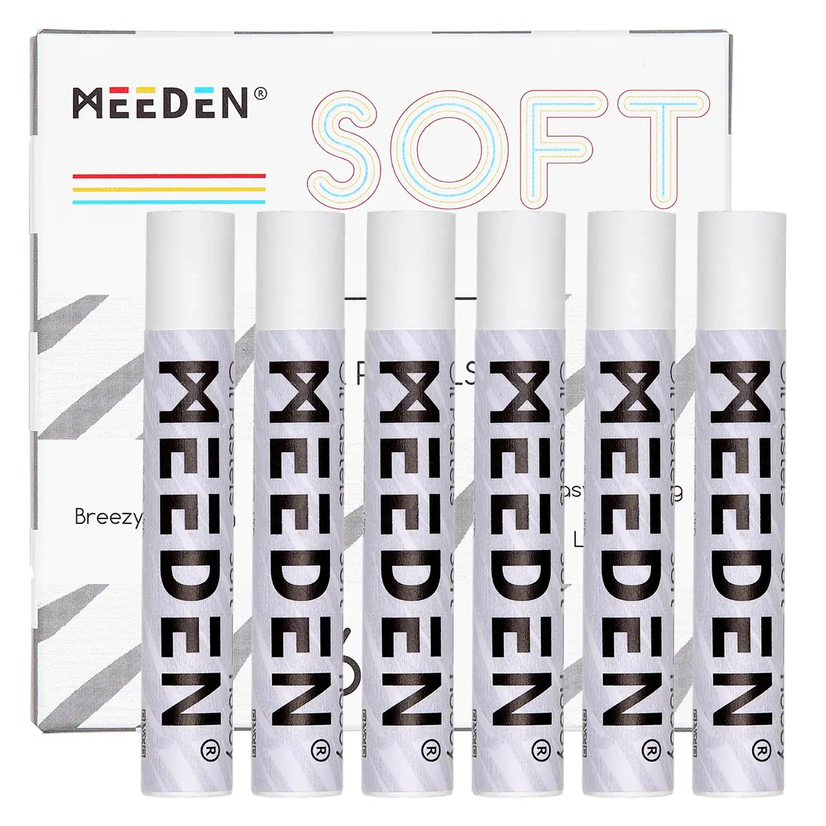 MEEDEN Soft White Oil Pastels 6 Pcs (6 Count) | Versatile Base Color for Artists & Beginners - main product image