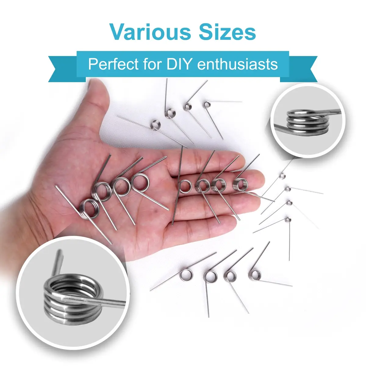SciWil Torsion Spring Assortment Kit 80PCS | Stainless Steel for Hinge Repair & DIY - view 3
