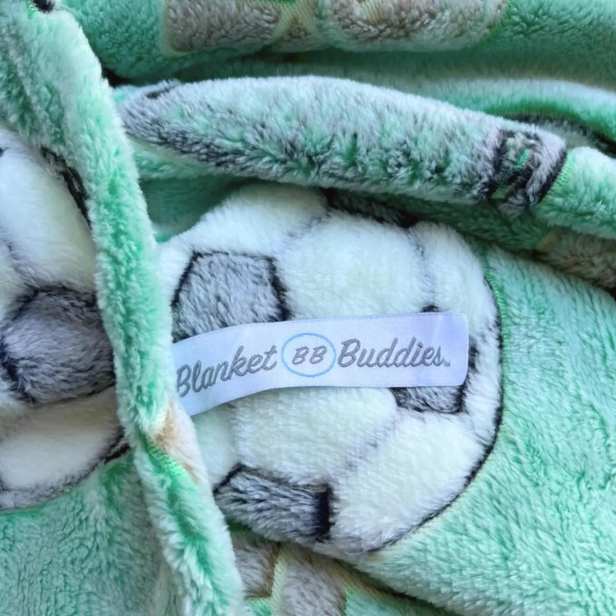 Blanket Buddies Glow in The Dark Soccer Throw Blanket 127cm x 152cm (50" x 60") | Fun Soccer Gift for Boys & Girls - view 4