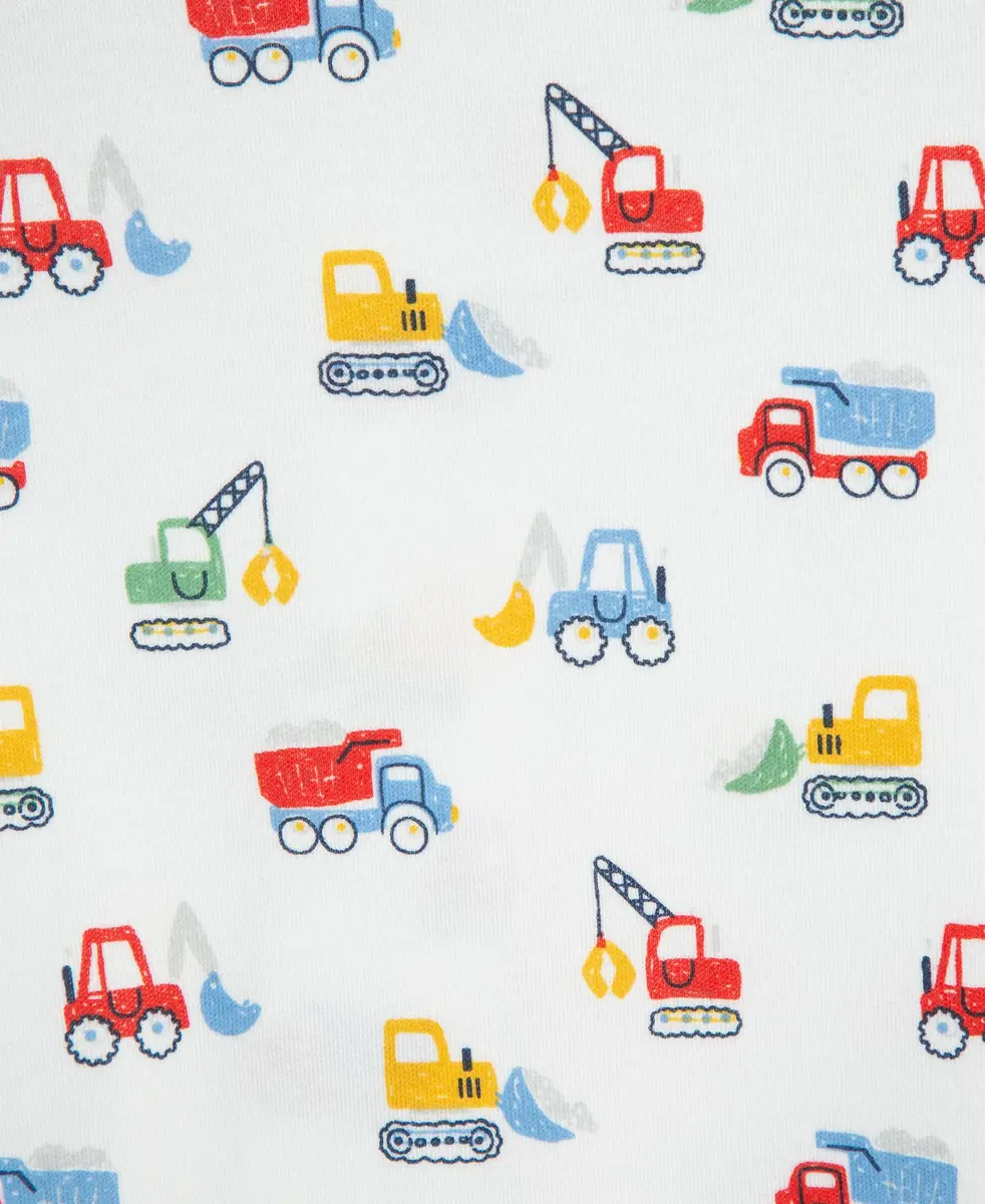 Little Me Baby Boys 100% Cotton Footie and Cap Set, Newborn, Blue Trucks | Ultra-Soft, Snuggle-Approved - view 3