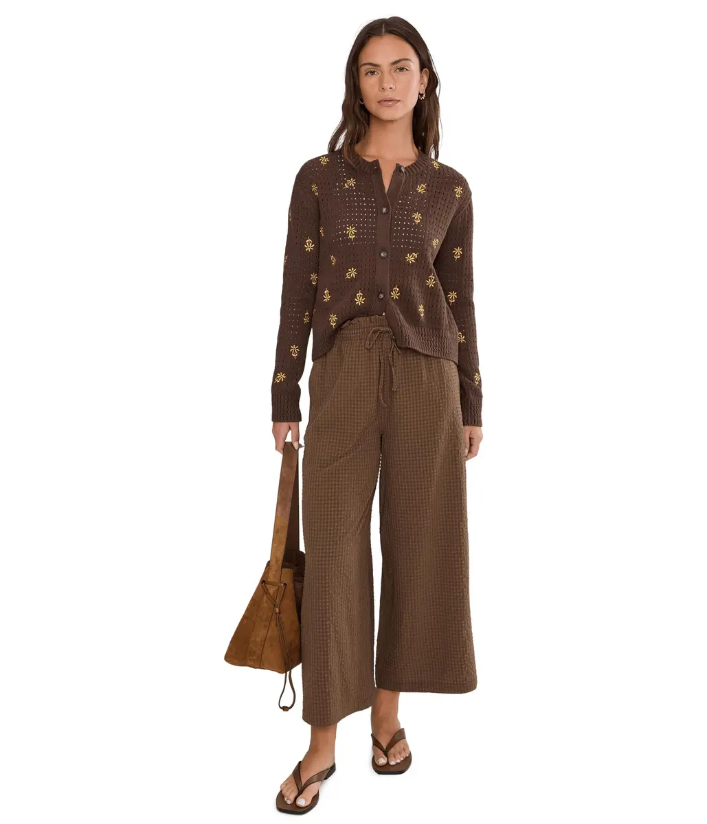 Toad&Co Women's Sunkissed Wide Leg Crop Pants Earth Texture | UPF 50+ Water-Friendly, High Rise, 24.5" Inseam - view 2