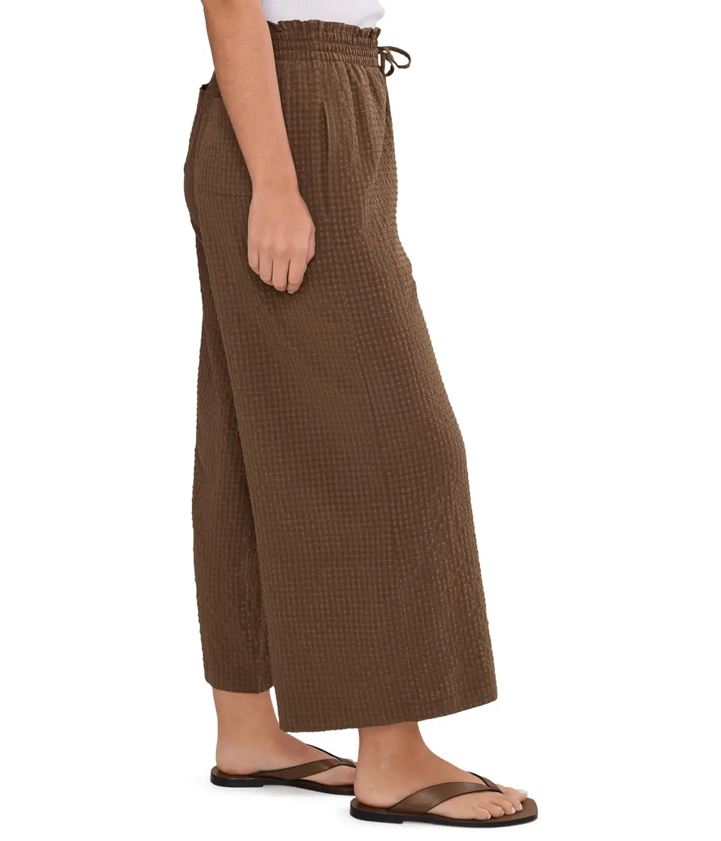 Toad&Co Women's Sunkissed Wide Leg Crop Pants Earth Texture | UPF 50+ Water-Friendly, High Rise, 24.5" Inseam - view 3