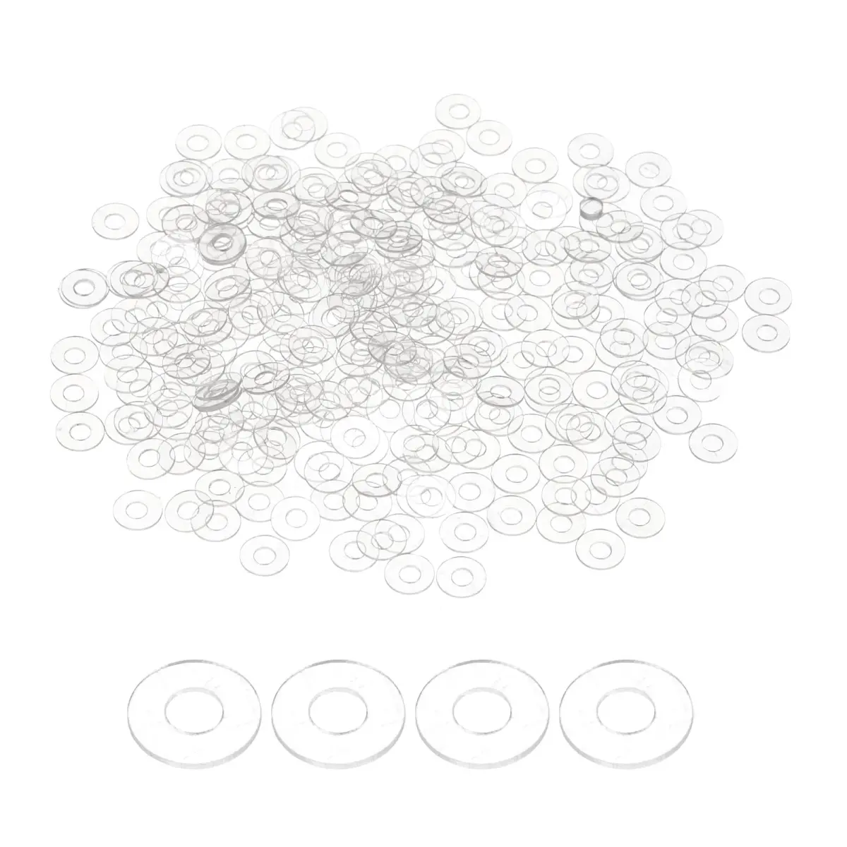 HARFINGTON M1.7 PVC Flat Washers 300pcs 1.7mm ID 5mm OD 0.3mm Thick | Sealing Gasket Ring Spacer Metric Round Washers - main product image