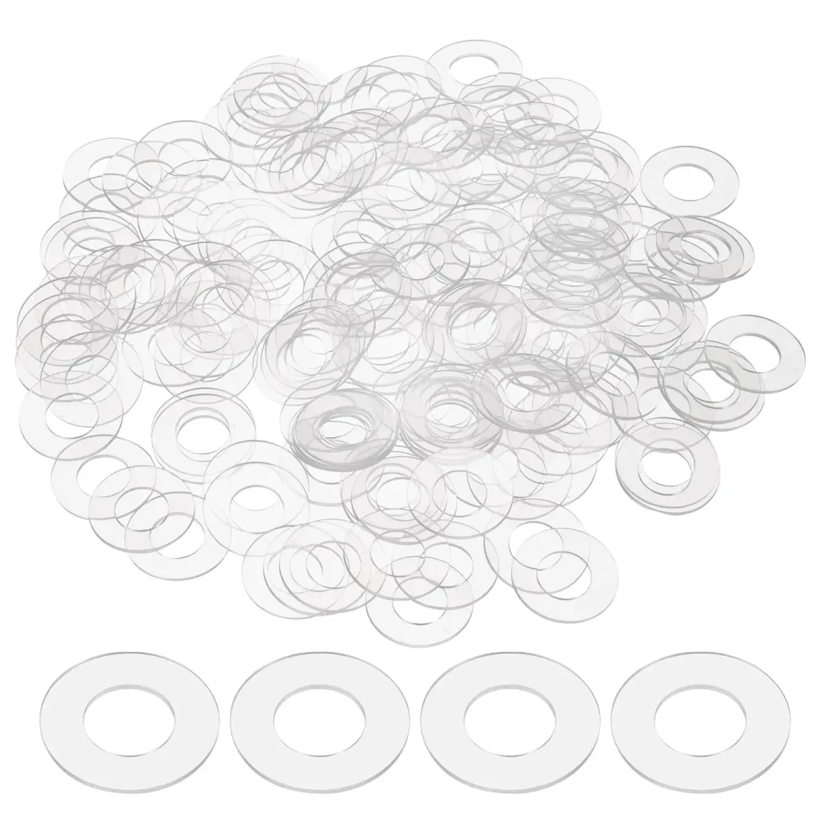 HARFINGTON M12 PVC Flat Washers 150pcs 12mm ID x 20mm OD x 1mm Thick | Sealing Gasket for Plumbing & Doors - main product image