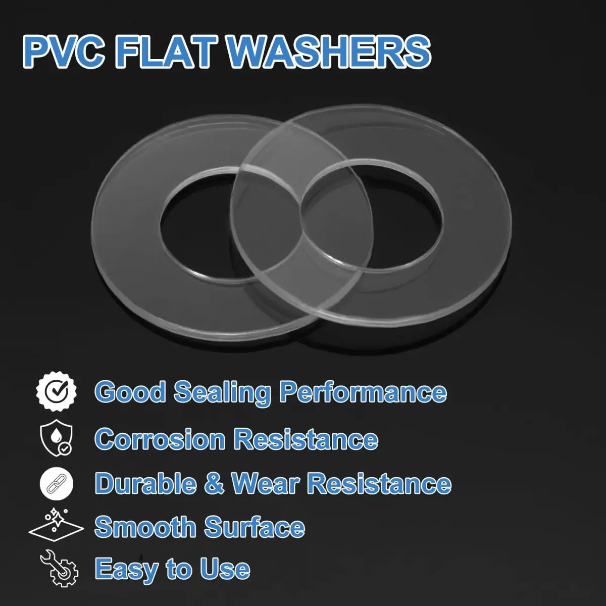 HARFINGTON M12 PVC Flat Washers 150pcs 12mm ID x 20mm OD x 1mm Thick | Sealing Gasket for Plumbing & Doors - view 3