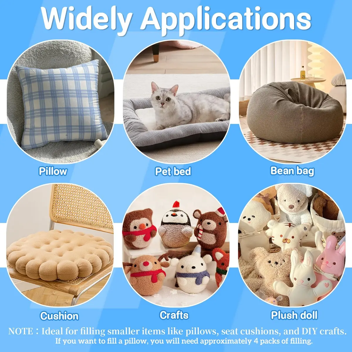 RAINFLOW Shredded Memory Foam Filling 200g (7.05 oz) | Soft, Body-Conforming Refill for Pillows & Bean Bags - view 6