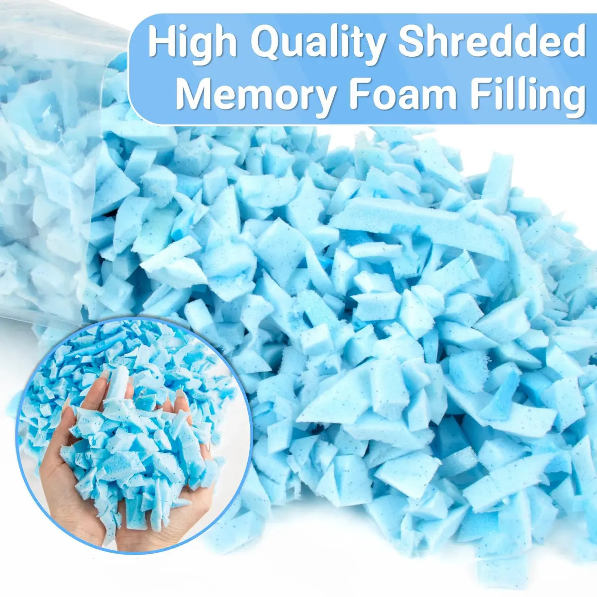 RAINFLOW Shredded Memory Foam Filling 200g (7.05 oz) | Soft, Body-Conforming Refill for Pillows & Bean Bags - view 4