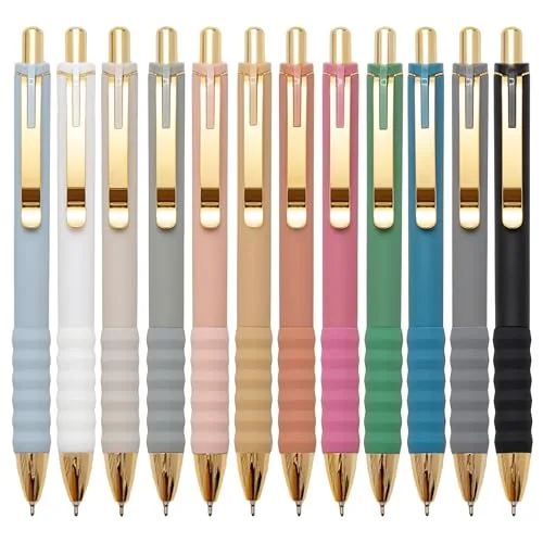 Linbsunne Black Ballpoint Pens, 12 pcs Medium Point 1mm with Super Soft Grip | Smooth Ink Flow for Daily Writing - main product image