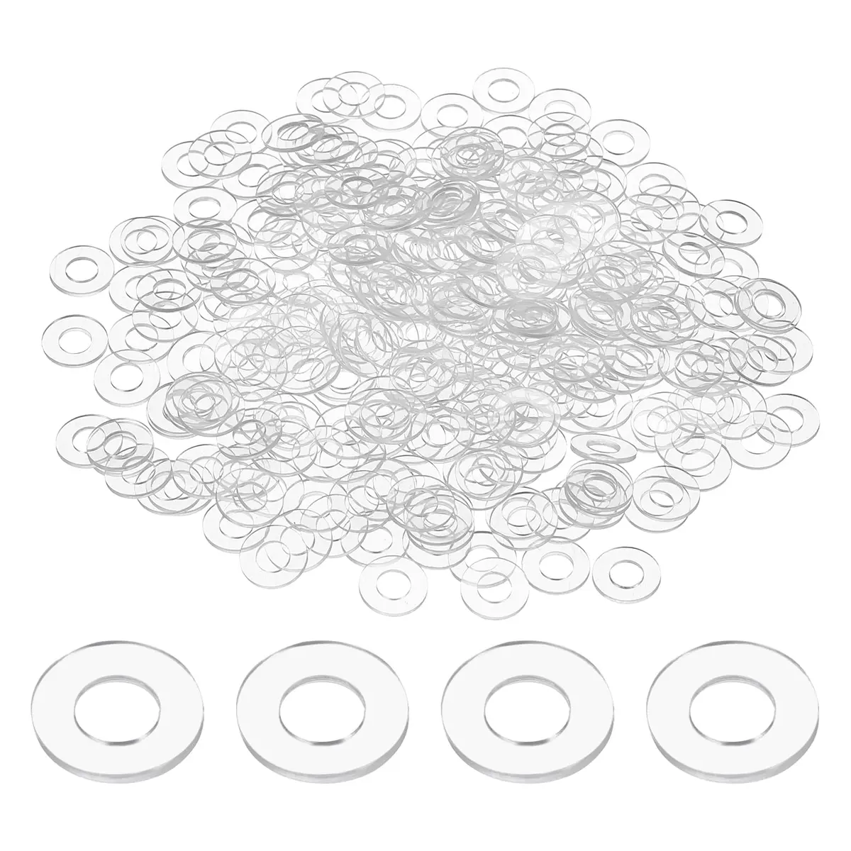 HARFINGTON M6 PVC Flat Washers 6mm ID 10mm OD 1mm Thick | 300-Piece Sealing Gasket Set - main product image