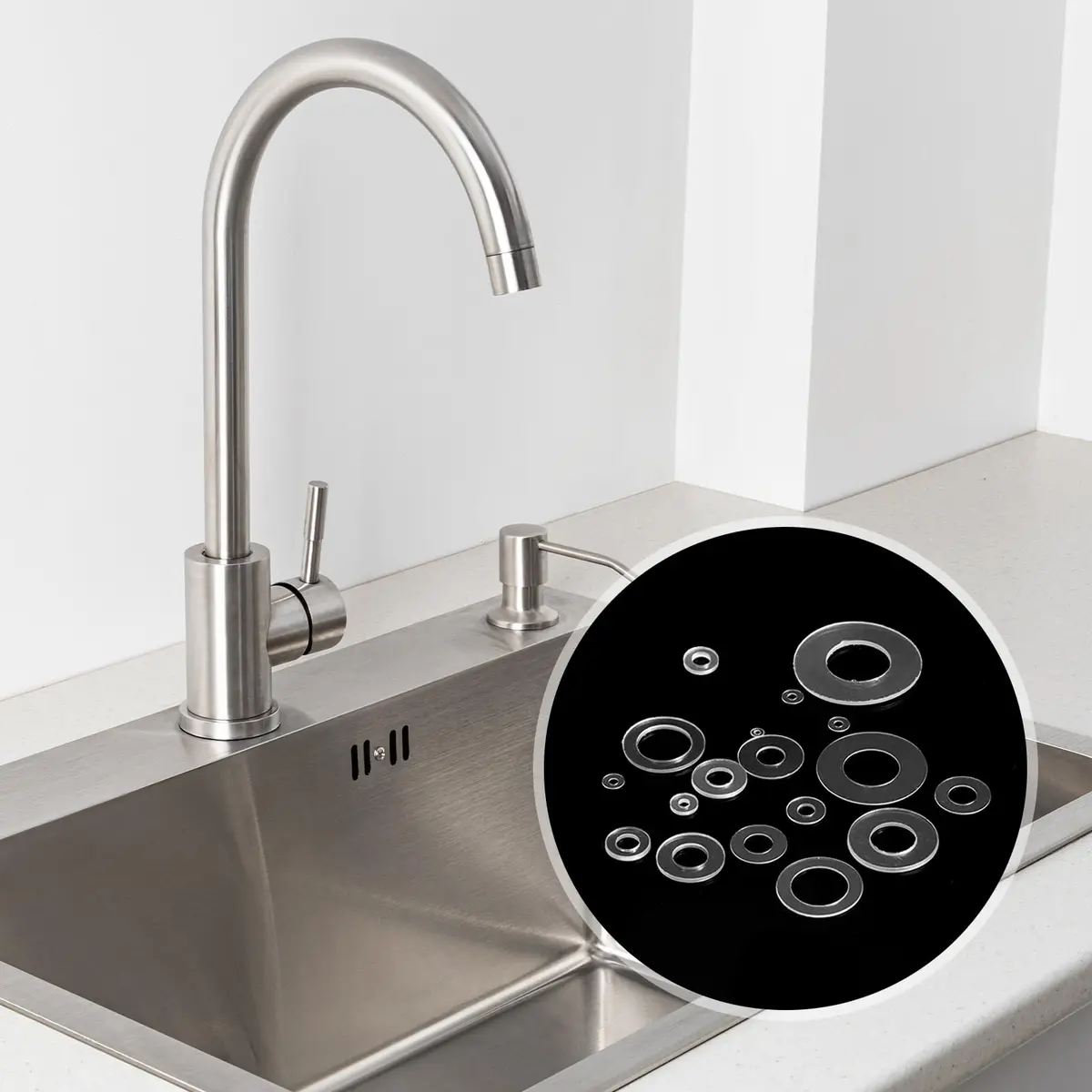 HARFINGTON M6 PVC Flat Washers 6mm ID 10mm OD 1mm Thick | 300-Piece Sealing Gasket Set - view 6