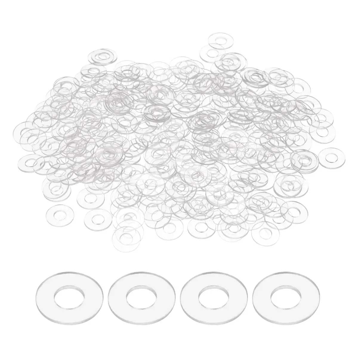 HARFINGTON M3 PVC Flat Washers 3mm ID 8mm OD 0.3mm Thick | 300-Pack Sealing Gasket Rings - main product image