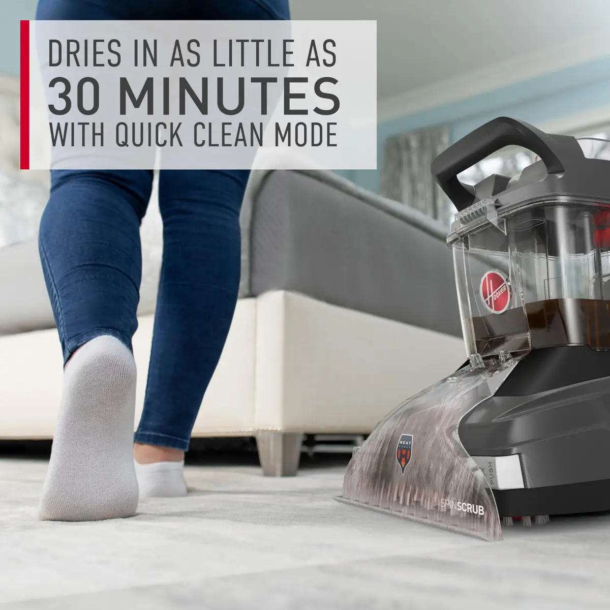 Hoover PowerScrub XL Pet Carpet Cleaner Machine for Carpet & Upholstery | Deep Stain Removal & Fast Drying - view 4