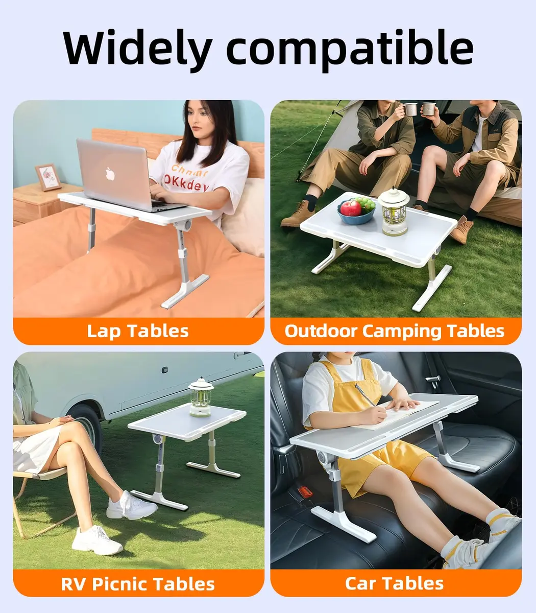 DICMKY Large Car Seat Tray Table | Foldable Travel Lap Desk for Kids & Adults, Height Adjustable, Stable & Space-Saving (about 23.5-33.5cm, 66 lbs load) - view 8