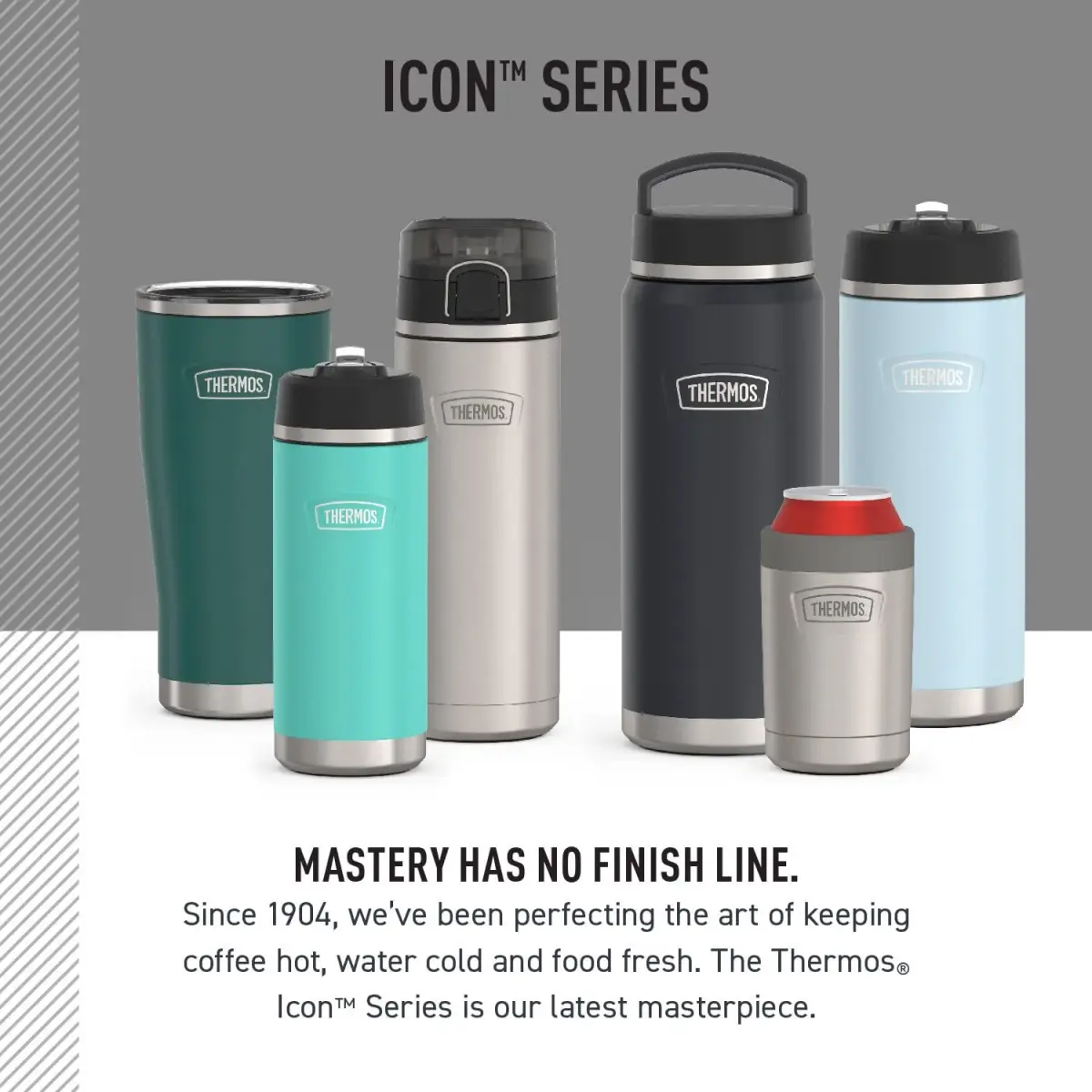 THERMOS Icon Series Stainless Steel Tumbler with Slide Lock 18 Ounce (532ml) Granite | Keeps Drinks Hot or Cold for Hours - view 6