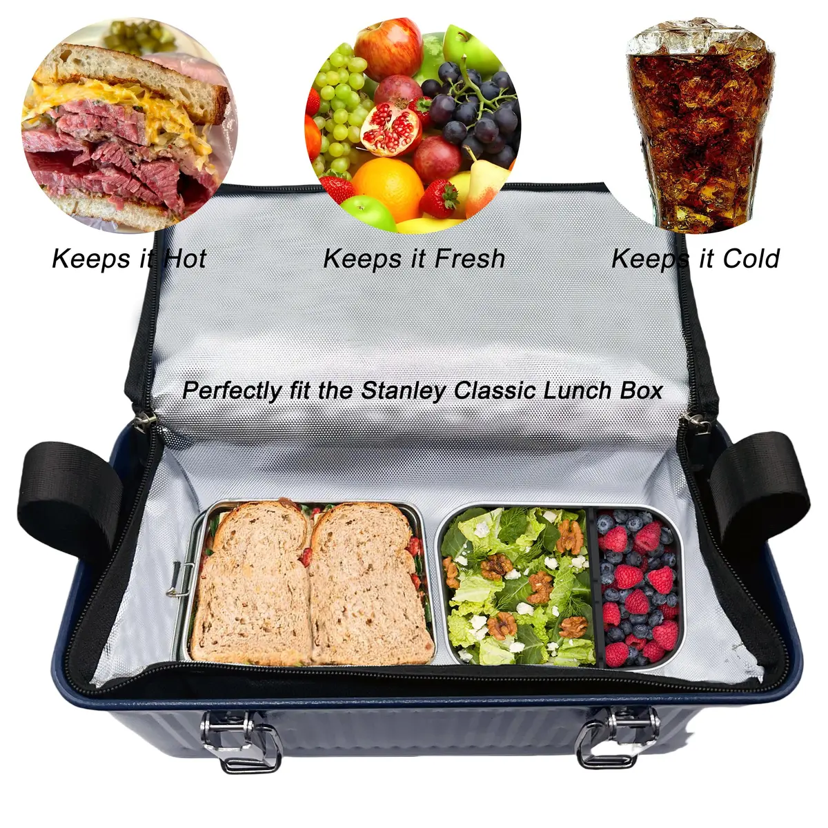 dtylean Insulated Bag for Stanley Classic Lunch Box 10qt (9.5L) | Waterproof Leakproof Thermal Cooler - view 4