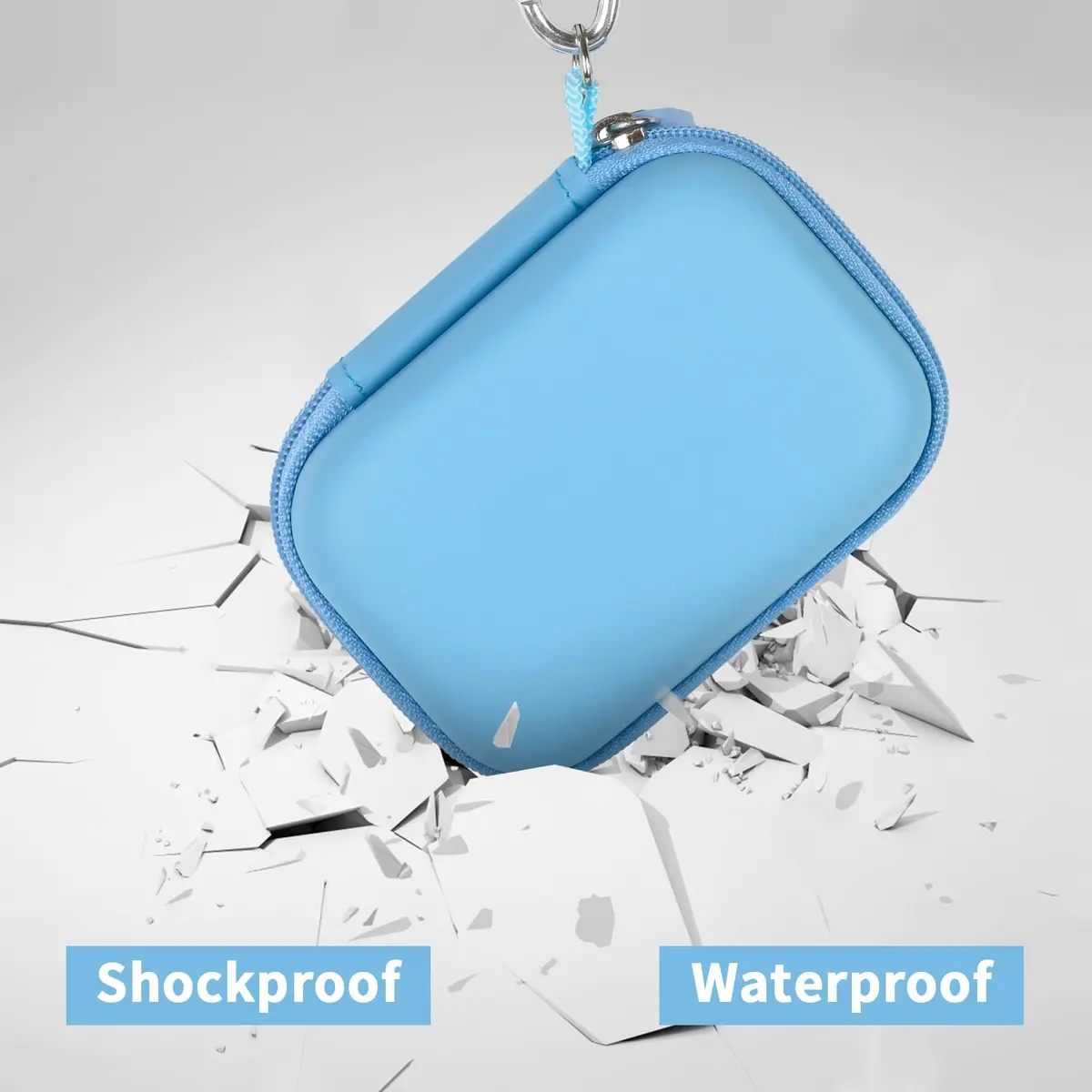 ANKHOH Carrying Case for Crucial X10/X9 Pro Portable SSD | Blue EVA Hard Shell Organizer - view 4