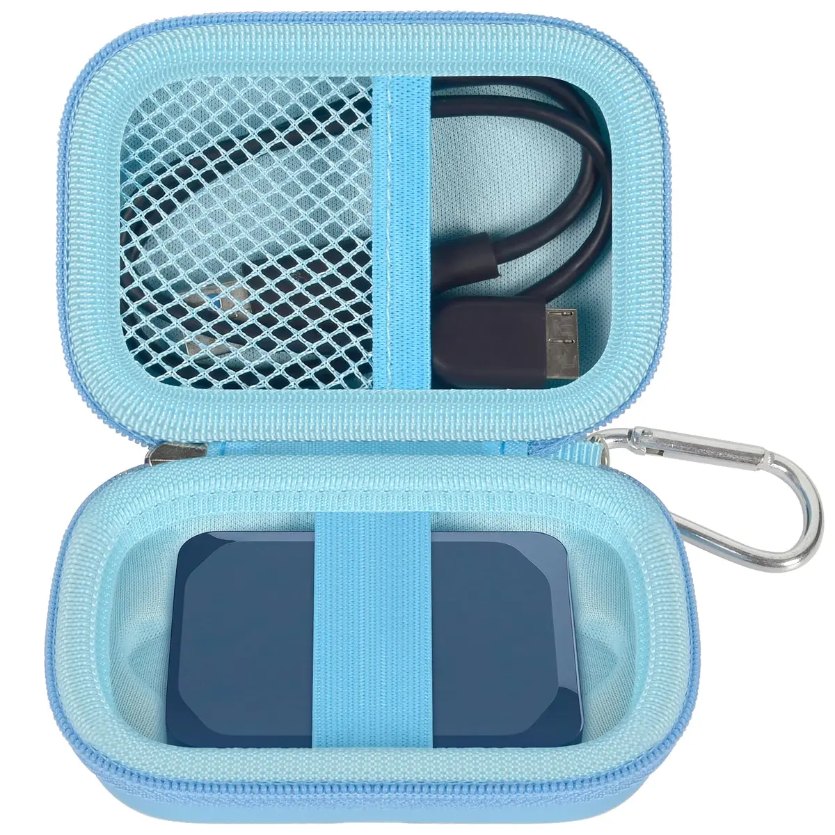 ANKHOH Carrying Case for Crucial X10/X9 Pro Portable SSD | Blue EVA Hard Shell Organizer - main product image