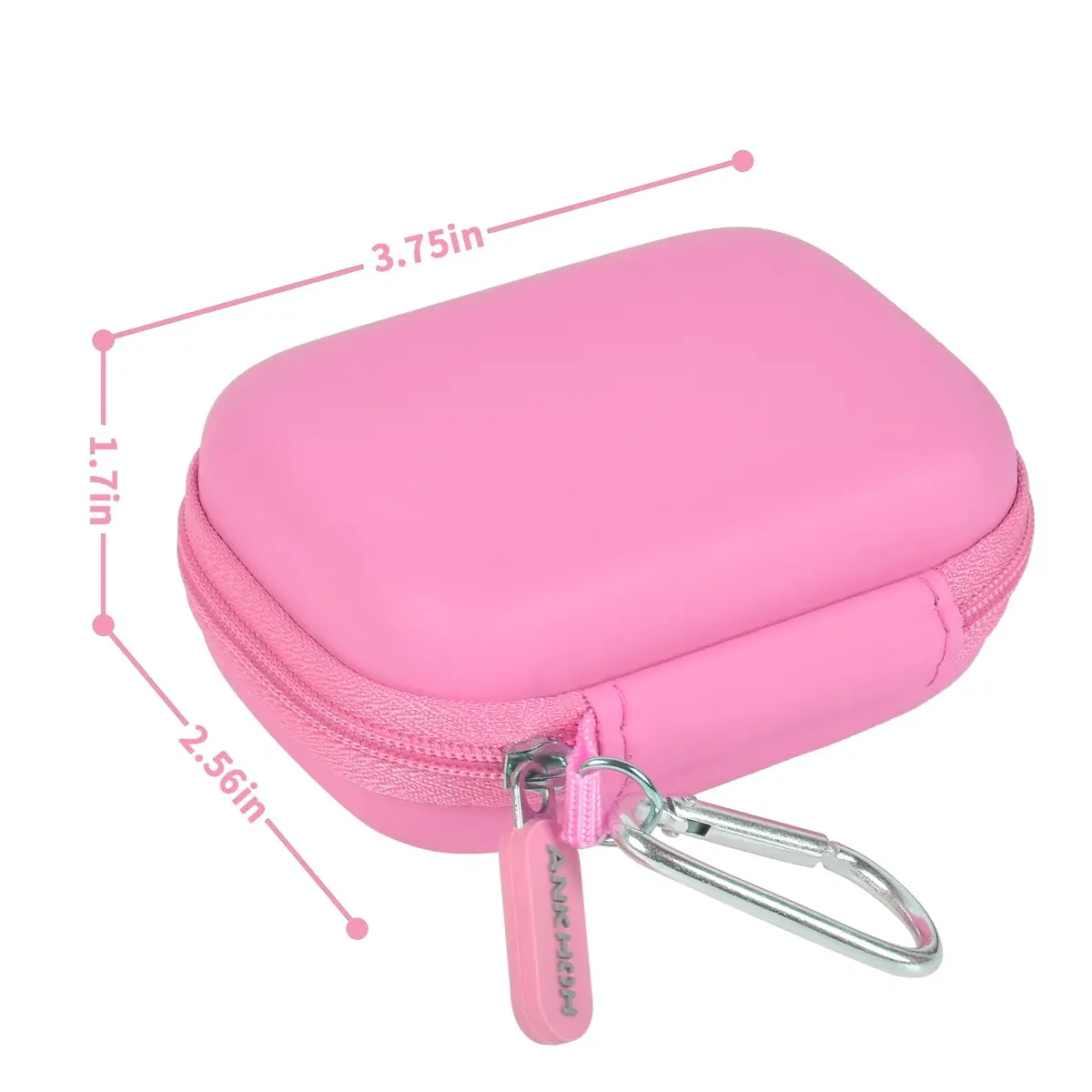 ANKHOH Carrying Case for Crucial X10/X9 Pro SSDs | Pink EVA Hard Shell Organizer with Carabiner - view 5