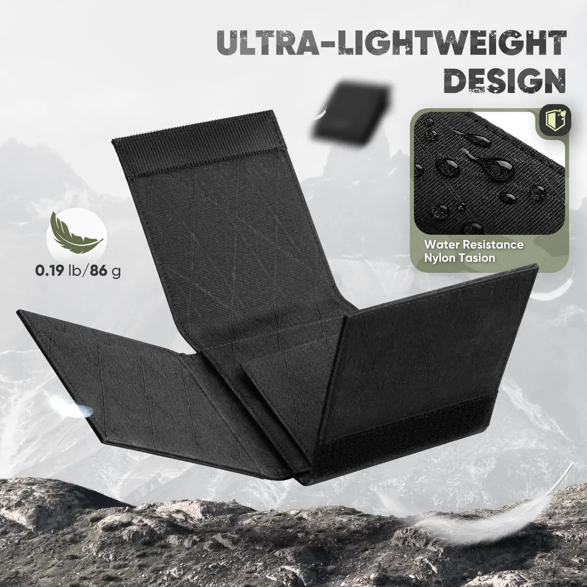 VULKIT Mens Wallet RFID Blocking Card Holder Minimalist Tri-Fold Black | Durable Nylon, 20+ Card Capacity - view 5