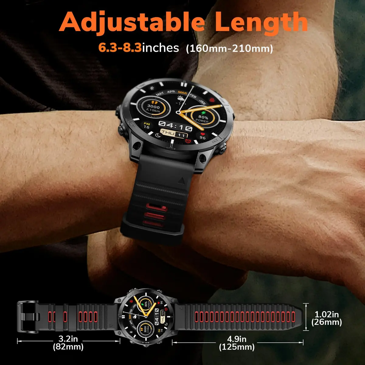 NotoCity Quickfit 26mm Watch Bands for Garmin Fenix 8 51mm/7X/6X/5X, Sports Silicone Bands Compatible with Garmin Fenix 9/9 Pro/8 Pro 51mm/7X Pro/6X Pro/5X Plus/3/3HR/Descent MK1/MK2i Smartwatches - view 6