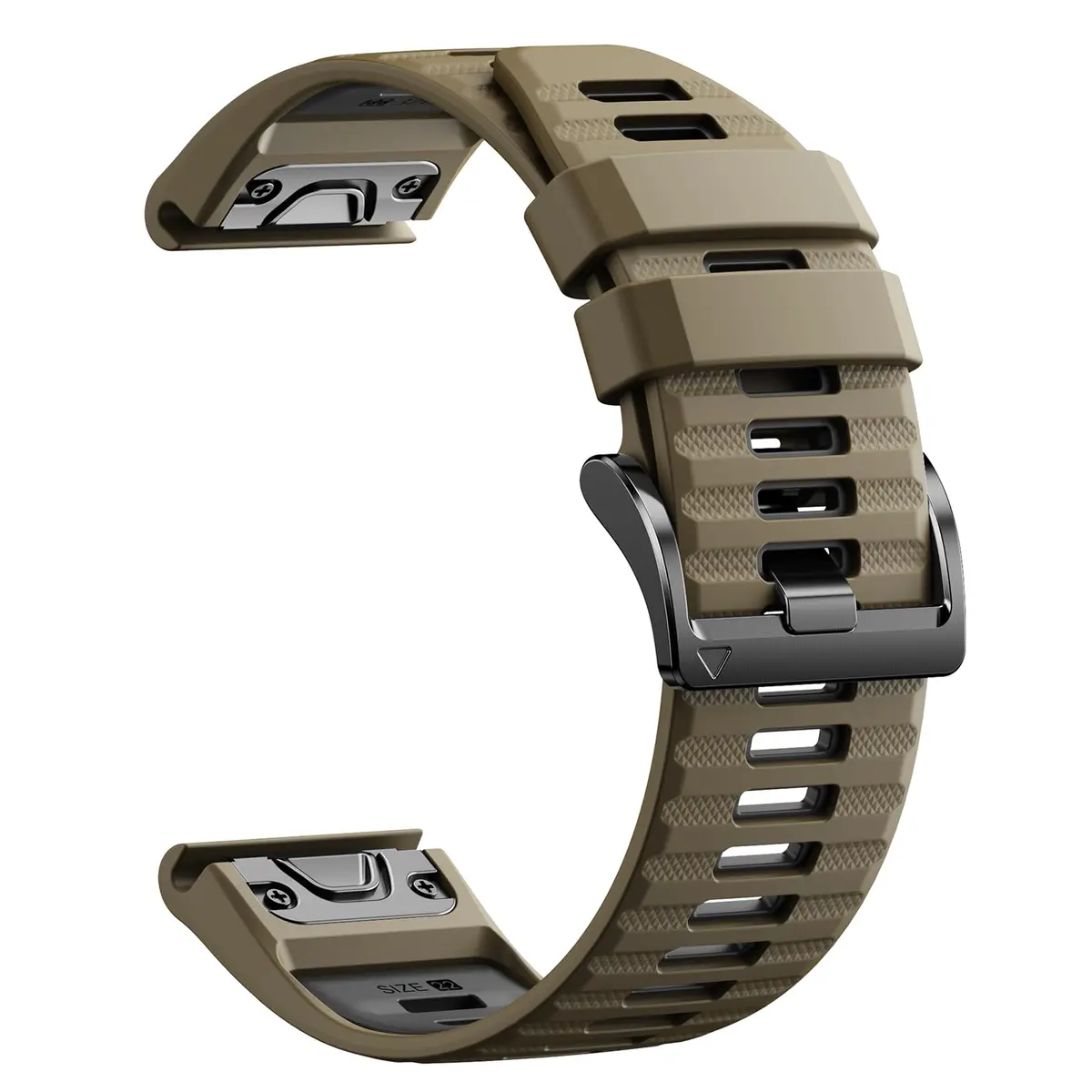 NotoCity Quickfit 22mm Silicone Watch Band for Garmin Fenix 8/7/6/5 Series, 160mm-210mm Wrist (Brown/Gray) - main product image