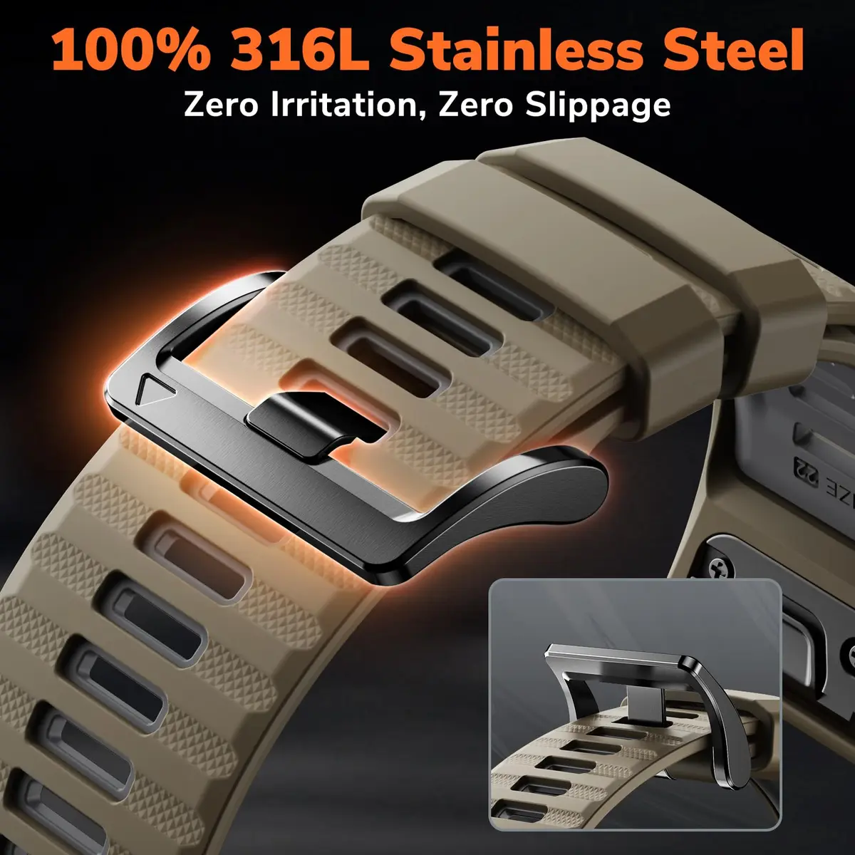NotoCity Quickfit 22mm Silicone Watch Band for Garmin Fenix 8/7/6/5 Series, 160mm-210mm Wrist (Brown/Gray) - view 2